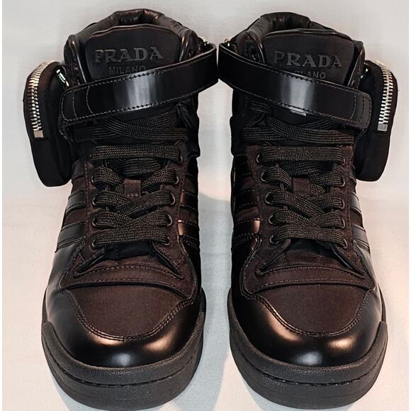 Adidas x Prada Men's US 6 Forum High Prada Core Black - Picture 4 of 16